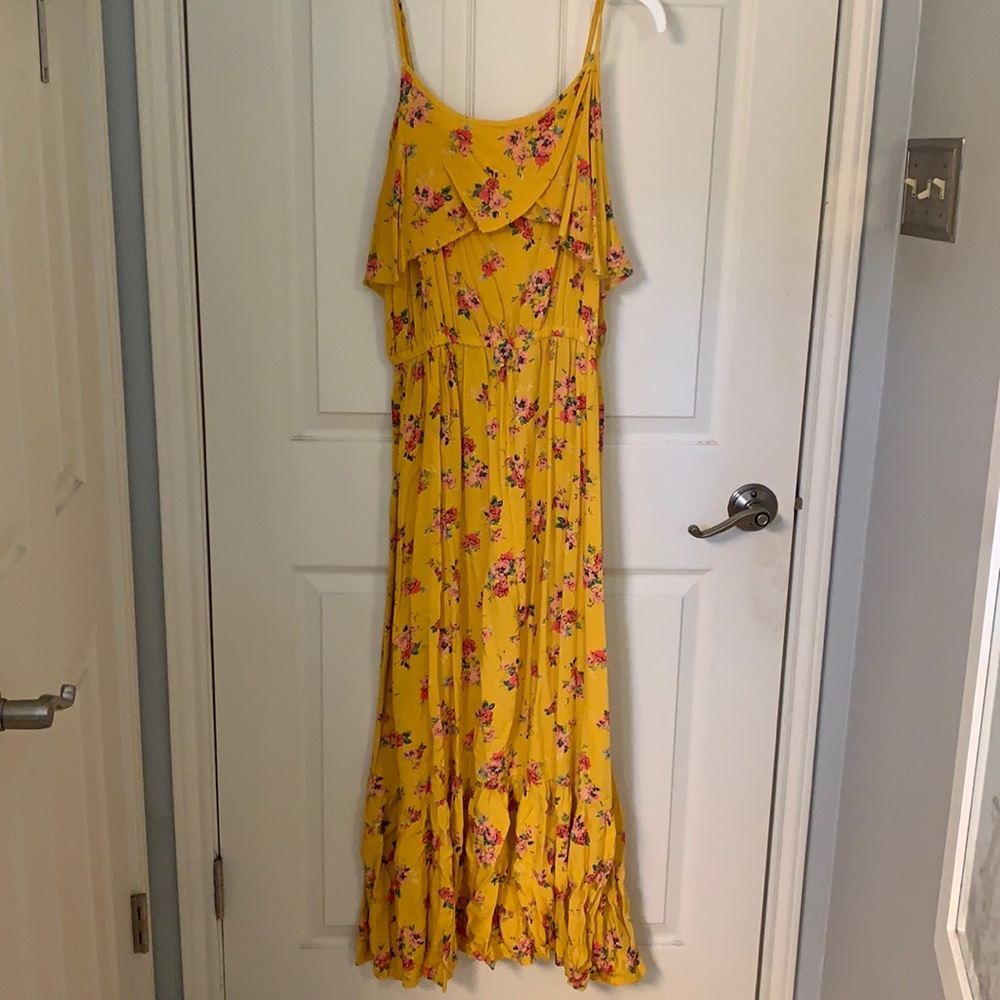 Yellow floral maxi dress